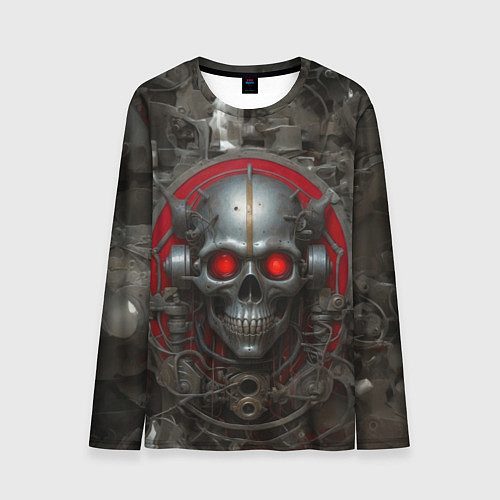 Мужской лонгслив Металлический череп / 3D-принт – фото 1