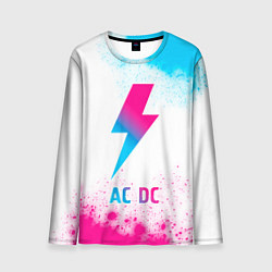 Мужской лонгслив AC DC neon gradient style