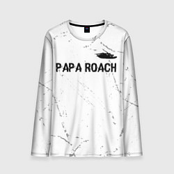 Лонгслив мужской Papa Roach glitch на светлом фоне посередине, цвет: 3D-принт
