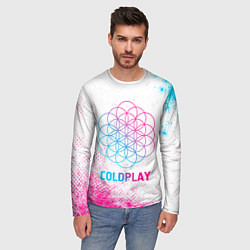 Лонгслив мужской Coldplay neon gradient style, цвет: 3D-принт — фото 2