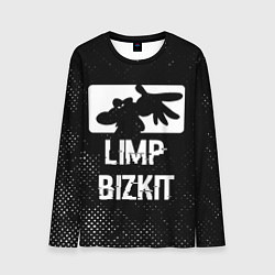 Мужской лонгслив Limp Bizkit glitch на темном фоне