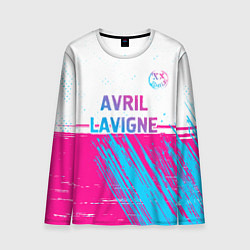 Лонгслив мужской Avril Lavigne neon gradient style посередине, цвет: 3D-принт