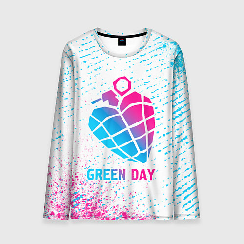 Мужской лонгслив Green Day neon gradient style / 3D-принт – фото 1