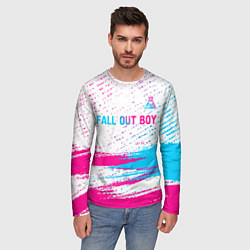 Лонгслив мужской Fall Out Boy neon gradient style посередине, цвет: 3D-принт — фото 2