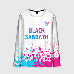 Лонгслив мужской Black Sabbath neon gradient style посередине, цвет: 3D-принт