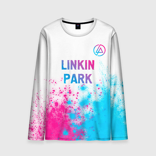 Мужской лонгслив Linkin Park neon gradient style посередине / 3D-принт – фото 1