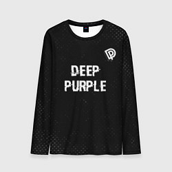 Мужской лонгслив Deep Purple glitch на темном фоне посередине