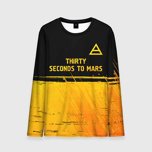 Мужской лонгслив Thirty Seconds to Mars - gold gradient посередине / 3D-принт – фото 1