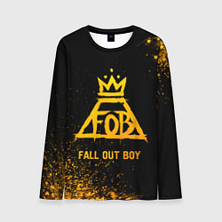 Лонгслив мужской Fall Out Boy - gold gradient, цвет: 3D-принт