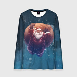 Лонгслив мужской Летящий Санта, цвет: 3D-принт