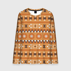 Мужской лонгслив Brown tribal geometric