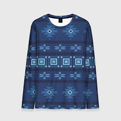 Мужской лонгслив Blue tribal geometric