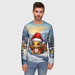 Лонгслив мужской Дракоша 2024 новогодний символ года, цвет: 3D-принт — фото 2