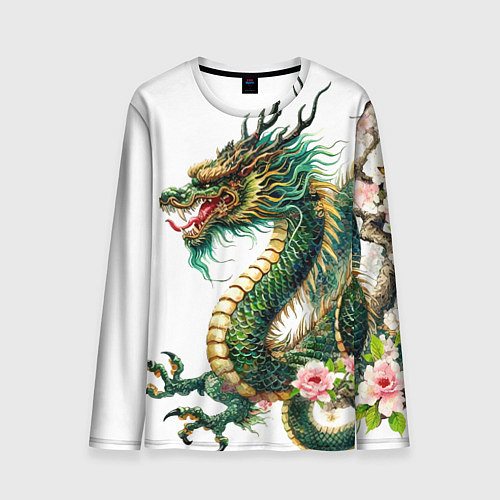 Мужской лонгслив Японский дракон - ирезуми искусство / 3D-принт – фото 1