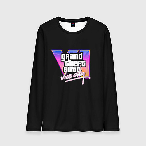 Мужской лонгслив Gta 6 vice city logo / 3D-принт – фото 1