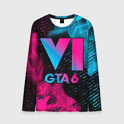 Мужской лонгслив GTA 6 - neon gradient