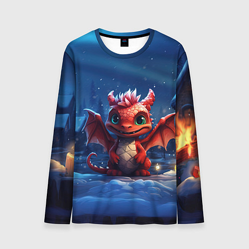 Мужской лонгслив Красный маленький дракон / 3D-принт – фото 1