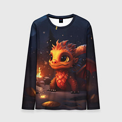 Мужской лонгслив Сияющий ледяной дракон