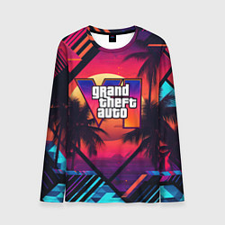 Лонгслив мужской GTA 6 аbstract logo, цвет: 3D-принт