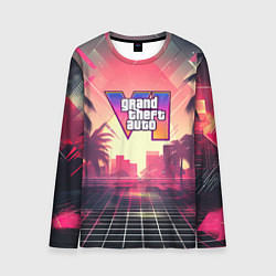 Лонгслив мужской GTA 6 retro abstract logo, цвет: 3D-принт