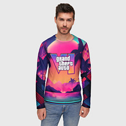 Лонгслив мужской GTA 6 закат солнца, цвет: 3D-принт — фото 2