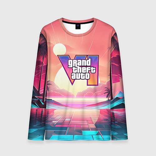 Мужской лонгслив GTA 6 retro abstract / 3D-принт – фото 1