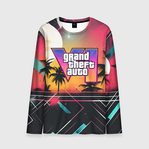Мужской лонгслив GTA 6 night logo / 3D-принт – фото 1