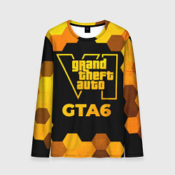 Мужской лонгслив GTA6 - gold gradient