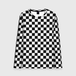 Лонгслив мужской Шахматное поле чёрно-белый, цвет: 3D-принт