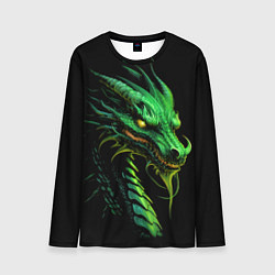 Лонгслив мужской Зеленый дракон иллюстрация, цвет: 3D-принт