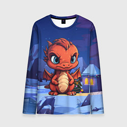 Лонгслив мужской Забавный красный дракон 2024, цвет: 3D-принт