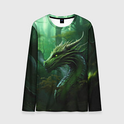 Лонгслив мужской Зеленый лесной дракон 2024, цвет: 3D-принт