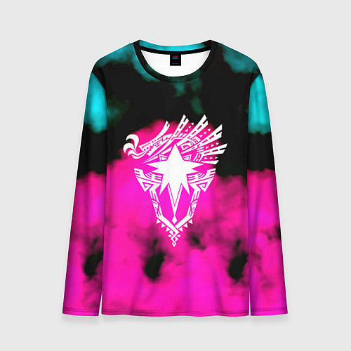 Мужской лонгслив Монстр хантер неоновые фон / 3D-принт – фото 1
