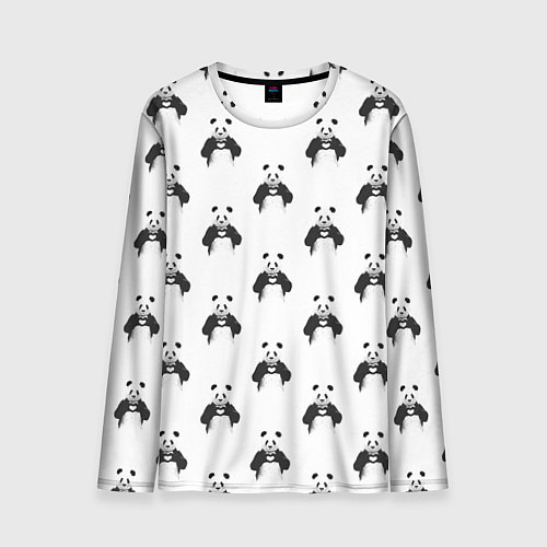 Мужской лонгслив Panda love - pattern / 3D-принт – фото 1