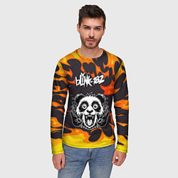 Лонгслив мужской Blink 182 рок панда и огонь, цвет: 3D-принт — фото 2