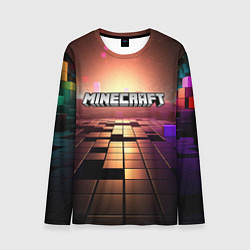 Лонгслив мужской Minecraft логотип и кубы, цвет: 3D-принт