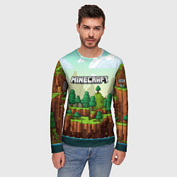 Лонгслив мужской Minecraft logo квадратный мир, цвет: 3D-принт — фото 2