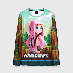 Лонгслив мужской Персонаж Minecraft девушка в пиксельном мире, цвет: 3D-принт