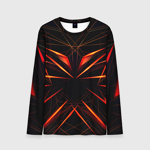 Мужской лонгслив Оранжевый хрусталь / 3D-принт – фото 1