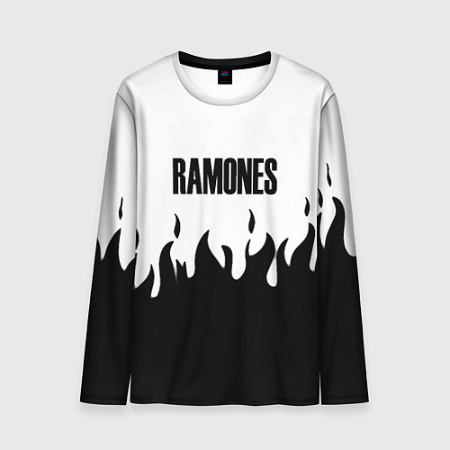 Мужской лонгслив Ramones fire black rock / 3D-принт – фото 1