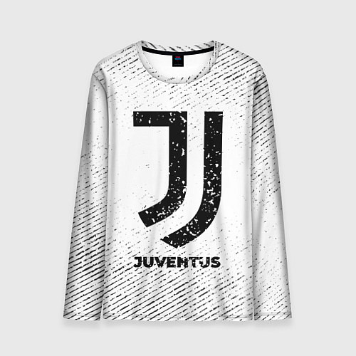 Мужской лонгслив Juventus с потертостями на светлом фоне / 3D-принт – фото 1
