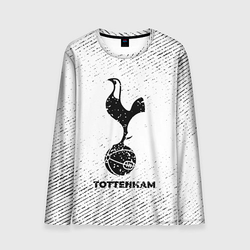 Мужской лонгслив Tottenham с потертостями на светлом фоне / 3D-принт – фото 1