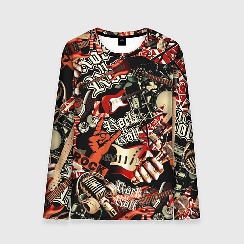 Мужской лонгслив Рок патерн / 3D-принт – фото 1