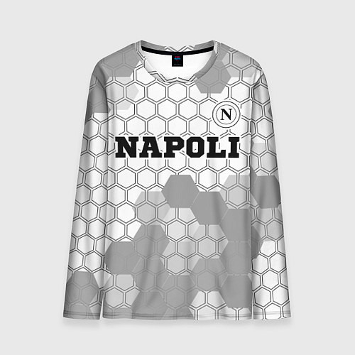 Мужской лонгслив Napoli sport на светлом фоне посередине / 3D-принт – фото 1