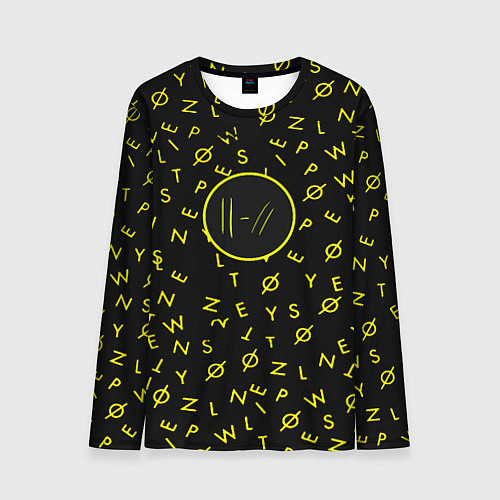 Мужской лонгслив Twenty one pilots pattern rock yellow / 3D-принт – фото 1