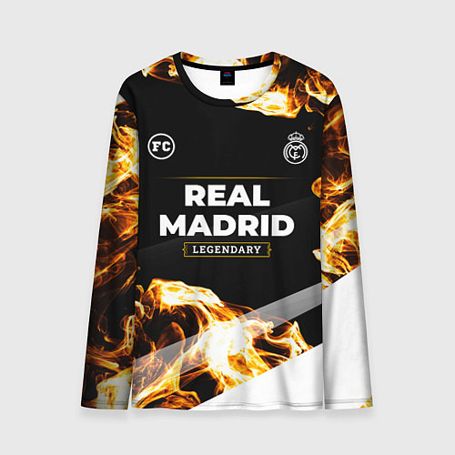 Мужской лонгслив Real Madrid legendary sport fire / 3D-принт – фото 1