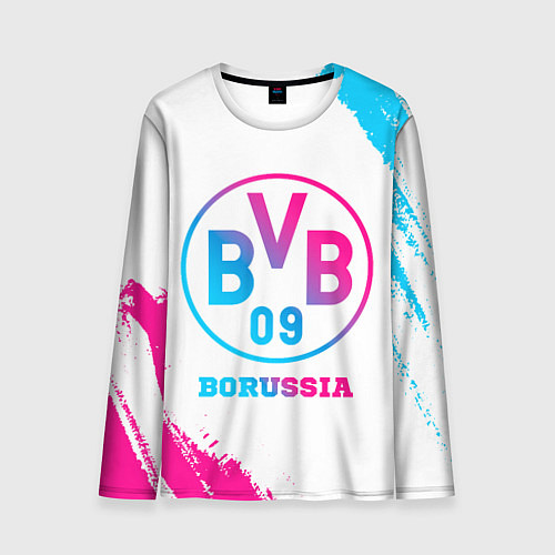 Мужской лонгслив Borussia neon gradient style / 3D-принт – фото 1