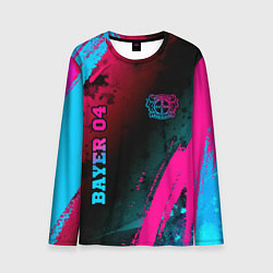 Лонгслив мужской Bayer 04 - neon gradient вертикально, цвет: 3D-принт