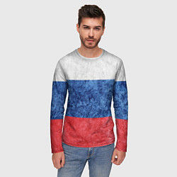 Лонгслив мужской Флаг России разноцветный, цвет: 3D-принт — фото 2