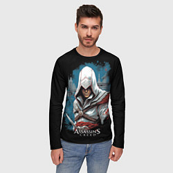 Лонгслив мужской Assassins creed белый костюм, цвет: 3D-принт — фото 2